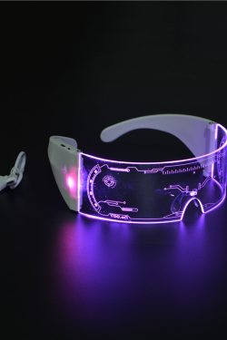 Futuristic LED Glowing Sunglasses - Rechargeable Cyberpunk Party Glasses for Trendy Bar Style