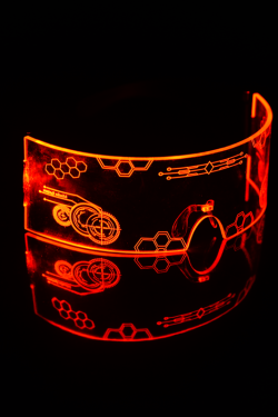 Futuristic LED Glowing Sunglasses - Rechargeable Cyberpunk Party Glasses for Trendy Bar Style