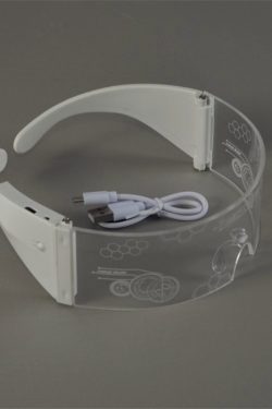Futuristic LED Glowing Sunglasses - Rechargeable Cyberpunk Party Glasses for Trendy Bar Style