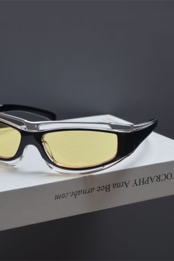 Futuristic Tech Vibe One-Piece Sunglasses for Hot Girls - Retro Party Shades, Millennial & Y2K Style