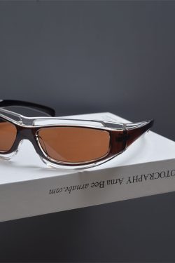 Futuristic Tech Vibe One-Piece Sunglasses for Hot Girls - Retro Party Shades, Millennial & Y2K Style