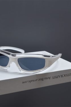 Futuristic Tech Vibe One-Piece Sunglasses for Hot Girls - Retro Party Shades, Millennial & Y2K Style