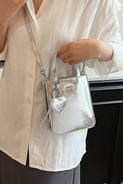 Glossy Phone Bag for Women - Hand-held Minimalist Shoulder Bag, Trendy Summer 2025 Casual Style, Versatile Women's Accessories