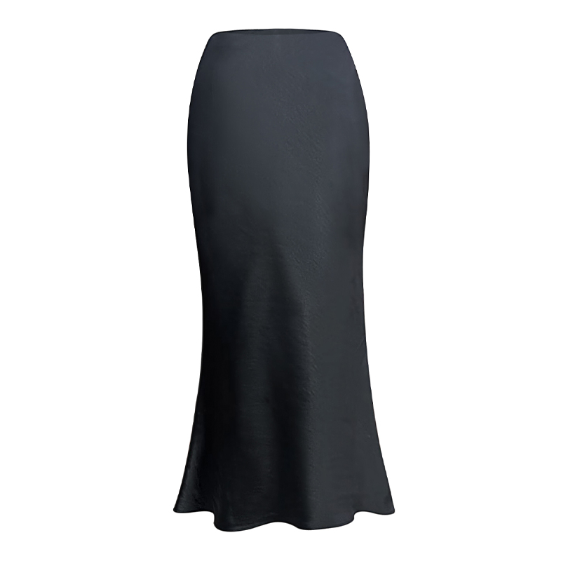 Glossy Satin Midi Skirt - French-Style High-Waisted Bodycon Mermaid Skirt for Elegant Y2K Fashion Glossy Satin Midi Skirt - French-Style High-Waisted Bodycon Mermaid Skirt for Elegant Y2K Fashion