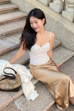 Glossy Satin Midi Skirt - French-Style High-Waisted Bodycon Mermaid Skirt for Elegant Y2K Fashion