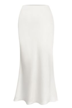 Glossy Satin Midi Skirt - French-Style High-Waisted Bodycon Mermaid Skirt for Elegant Y2K Fashion