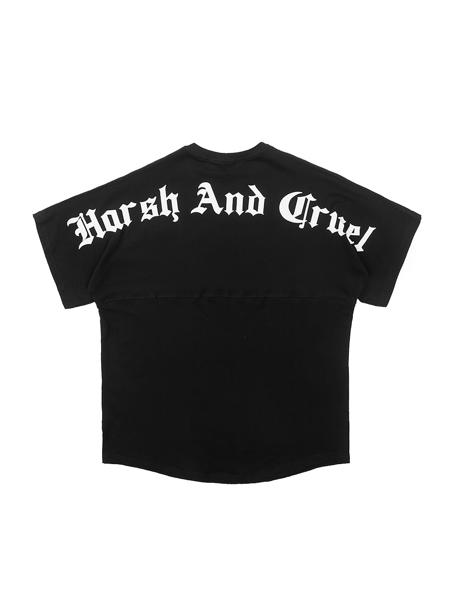 Gothic Large Back Print Logo Loose Fit Pure Cotton Short Sleeve T-Shirt - Y2K Streetwear Style Gothic Large Back Print Logo Loose Fit Pure Cotton Short Sleeve T-Shirt - Y2K Streetwear Style