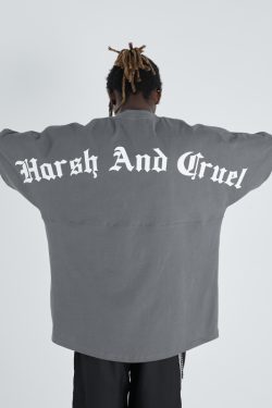 Gothic Large Back Print Logo Loose Fit Pure Cotton Short Sleeve T-Shirt - Y2K Streetwear Style