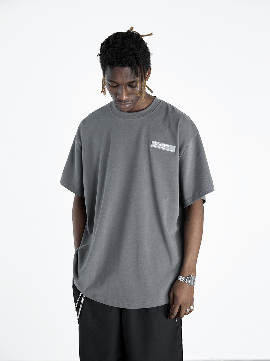 Gothic Large Back Print Logo Loose Fit Pure Cotton Short Sleeve T-Shirt - Y2K Streetwear Style Gothic Large Back Print Logo Loose Fit Pure Cotton Short Sleeve T-Shirt - Y2K Streetwear Style