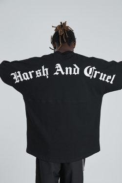 Gothic Large Back Print Logo Loose Fit Pure Cotton Short Sleeve T-Shirt - Y2K Streetwear Style