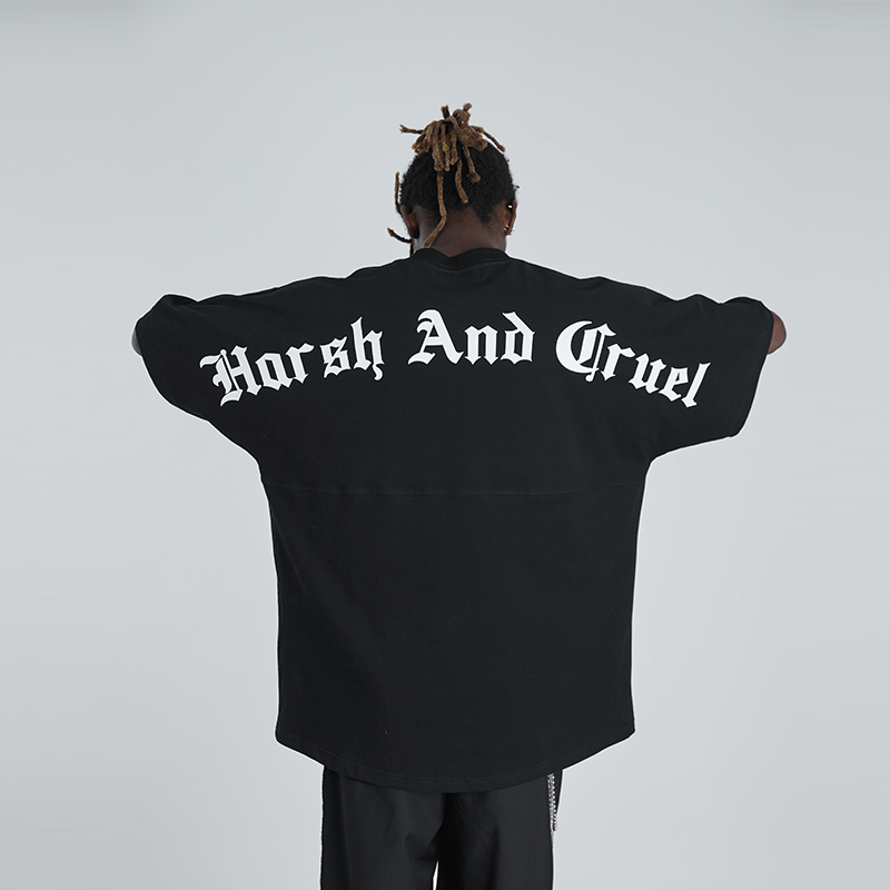 Gothic Large Back Print Logo Loose Fit Pure Cotton Short Sleeve T-Shirt - Y2K Streetwear Style Gothic Large Back Print Logo Loose Fit Pure Cotton Short Sleeve T-Shirt - Y2K Streetwear Style