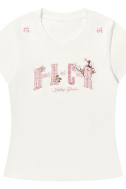 Guava Series Couple Embroidered Patch T-shirt - Casual 90s Style Unisex Tee, Trendy Streetwear for Couples