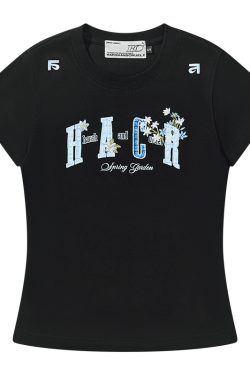 Guava Series Couple Embroidered Patch T-shirt - Casual 90s Style Unisex Tee, Trendy Streetwear for Couples