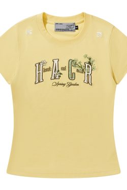 Guava Series Couple Embroidered Patch T-shirt - Casual 90s Style Unisex Tee, Trendy Streetwear for Couples