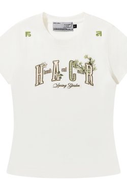 Guava Series Couple Embroidered Patch T-shirt - Casual 90s Style Unisex Tee, Trendy Streetwear for Couples