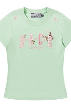 Guava Series Couple Embroidered Patch T-shirt - Casual 90s Style Unisex Tee, Trendy Streetwear for Couples