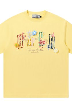 Hand-Drawn 3D Yarn Flower Loose Round Neck Short Sleeve T-Shirt for Kids, Men & Women - Trendy Casual Wear, Unisex Fashion