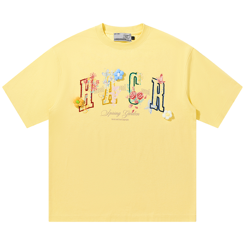 Hand-Drawn 3D Yarn Flower Loose Round Neck Short Sleeve T-Shirt for Kids, Men & Women - Trendy Casual Wear, Unisex Fashion Hand-Drawn 3D Yarn Flower Loose Round Neck Short Sleeve T-Shirt for Kids, Men & Women - Trendy Casual Wear, Unisex Fashion