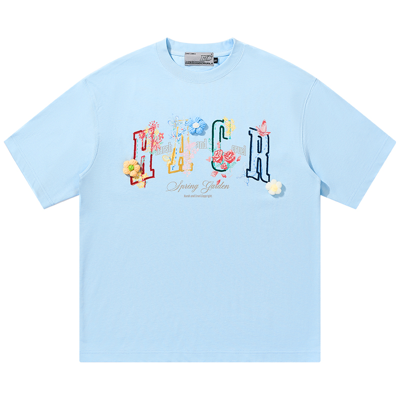 Hand-Drawn 3D Yarn Flower Loose Round Neck Short Sleeve T-Shirt for Kids, Men & Women - Trendy Casual Wear, Unisex Fashion Hand-Drawn 3D Yarn Flower Loose Round Neck Short Sleeve T-Shirt for Kids, Men & Women - Trendy Casual Wear, Unisex Fashion