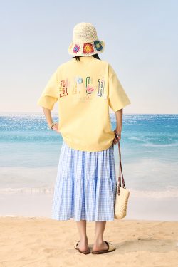 Hand-Painted 3D Yarn Flower Soft Loose Short Sleeve T-shirt for Kids - Summer Fun Fashion, Cute and Colorful Style