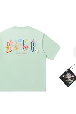 Hand-Painted 3D Yarn Flower Soft Loose Short Sleeve T-shirt for Kids - Summer Fun Fashion, Cute and Colorful Style