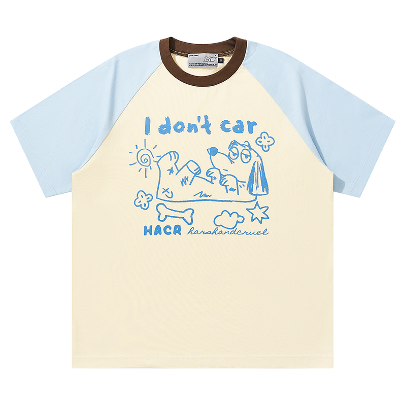 Hand-Painted Cute Dog Couple Loose Raglan Short Sleeve T-Shirt for Men and Women - Y2K Aesthetic Fashion Tee Hand-Painted Cute Dog Couple Loose Raglan Short Sleeve T-Shirt for Men and Women - Y2K Aesthetic Fashion Tee