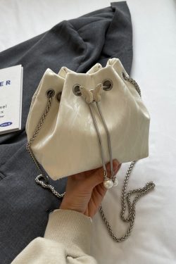 Handheld Drawstring Bucket Bag for Women - Summer 2025 Korean Style INS Minimalist Versatile Shoulder Bag