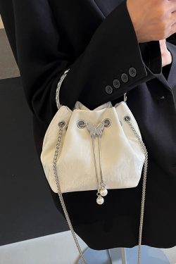 Handheld Drawstring Bucket Bag for Women - Summer 2025 Korean Style INS Minimalist Versatile Shoulder Bag
