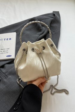 Handheld Drawstring Bucket Bag for Women - Summer 2025 Korean Style INS Minimalist Versatile Shoulder Bag