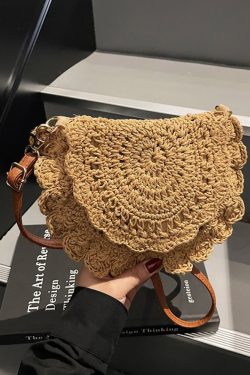 Handmade Knitted Beach Bag for Women – Summer Woven Shoulder Crossbody Bag, 2025 Fashion, Perfect for Seaside Vacation