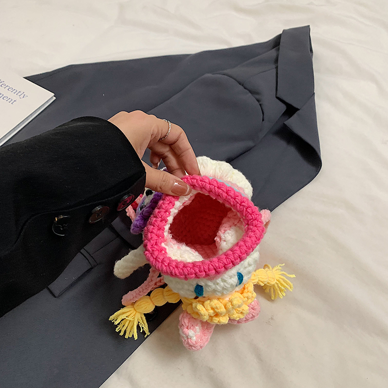 Handmade Mini Bag for Women - 2025 Summer Knitted Big Mouth Crossbody Phone Bag - Unique Quirky Style Handmade Mini Bag for Women - 2025 Summer Knitted Big Mouth Crossbody Phone Bag - Unique Quirky Style