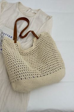 Handmade Woven Straw Bag for Women - Large Capacity Beach Tote, Stylish Shoulder Bag for Vacation & Commuting 2025