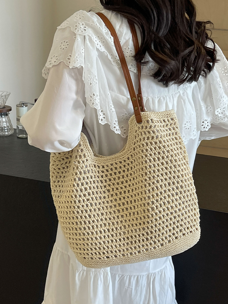 Handmade Woven Straw Bag for Women - Large Capacity Beach Tote, Stylish Shoulder Bag for Vacation & Commuting 2025 Handmade Woven Straw Bag for Women - Large Capacity Beach Tote, Stylish Shoulder Bag for Vacation & Commuting 2025