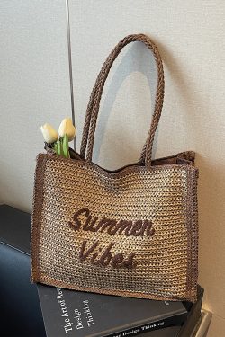 Handwoven Women's Straw Beach Tote Bag - Large Capacity Shoulder Bag for Seaside Vacation 2025 Style