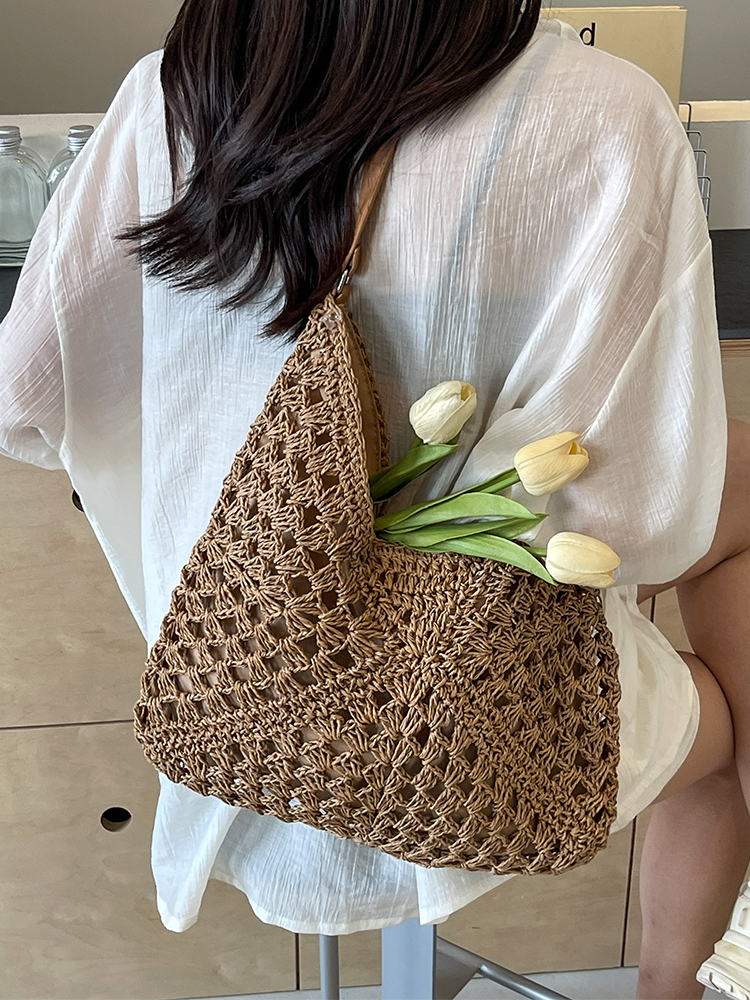 Handwoven Women's Straw Tote Bag - Trendy Large Capacity Beach Vacation Shoulder Bag 2025 Style Handwoven Women's Straw Tote Bag - Trendy Large Capacity Beach Vacation Shoulder Bag 2025 Style