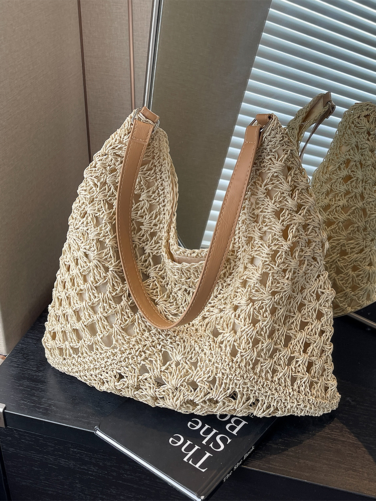 Handwoven Women's Straw Tote Bag - Trendy Large Capacity Beach Vacation Shoulder Bag 2025 Style Handwoven Women's Straw Tote Bag - Trendy Large Capacity Beach Vacation Shoulder Bag 2025 Style
