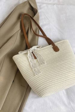 Handwoven Women's Summer Beach Tote Bag - Trendy Shoulder Bag with Large Capacity for Commuter Style