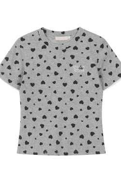 Heart Polka Dot Short Sleeve T-Shirt for Women - Slim Fit American Style Top for Spring and Summer