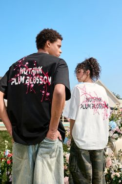 Heavy Embroidery Floral Letter T-Shirt - Short Sleeve Vintage American Style Unisex Top for Summer 2025 Fashion