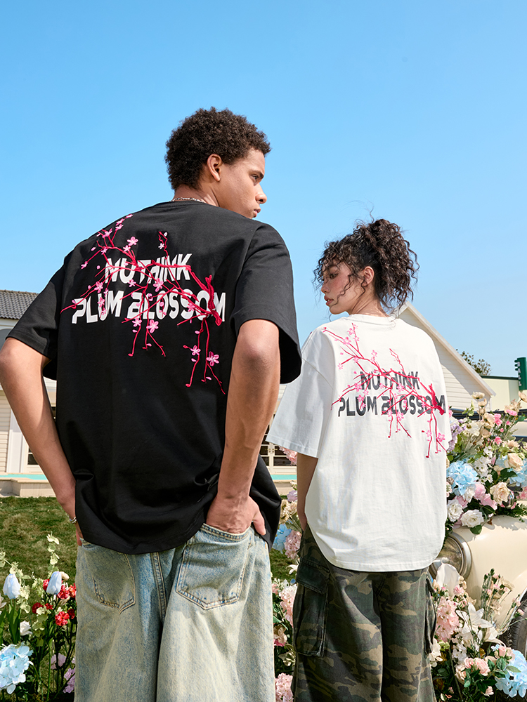 Heavy Embroidery Floral Letter T-Shirt - Short Sleeve Vintage American Style Unisex Top for Summer 2025 Fashion Heavy Embroidery Floral Letter T-Shirt - Short Sleeve Vintage American Style Unisex Top for Summer 2025 Fashion