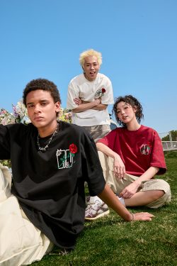 Heavy Embroidery Rose Short Sleeve T-Shirt - Vintage American Style Unisex Tee, Trendy Loose Fit, 2025 Fashion Essential