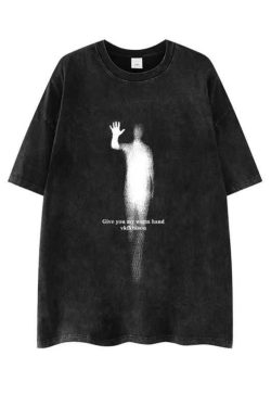 Heavyweight 260g Hip-Hop Dark Abstract Washed Vintage Pure Cotton Loose Short-Sleeve T-Shirt - European American Trendy Style