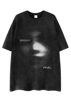 Heavyweight 260g Hip-Hop Dark Abstract Washed Vintage Pure Cotton Loose Short-Sleeve T-Shirt - European American Trendy Style