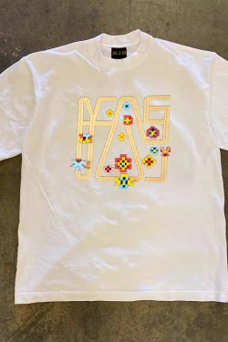 Heavyweight Couple's Loose Short-Sleeve T-Shirt in 100% Cotton - Charitable Upward Hero Design for Men and Women - Casual Streetwear