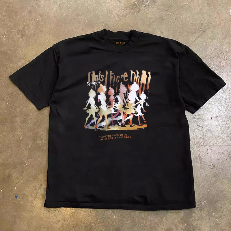 Heavyweight Couple's Loose Short-Sleeve T-Shirt in 260g Pure Cotton – Charitable Upward Hero Design for Men and Women, Casual Style Heavyweight Couple's Loose Short-Sleeve T-Shirt in 260g Pure Cotton – Charitable Upward Hero Design for Men and Women, Casual Style