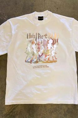 Heavyweight Couple's Loose Short-Sleeve T-Shirt in 260g Pure Cotton – Charitable Upward Hero Design for Men and Women, Casual Style