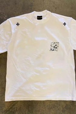 Heavyweight Couple's Loose Short-Sleeve T-Shirt in Pure Cotton - Upward Hero Design for Charity - Unisex 90s Street Style Tee