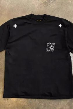 Heavyweight Couple's Loose Short-Sleeve T-Shirt in Pure Cotton - Upward Hero Design for Charity - Unisex 90s Street Style Tee