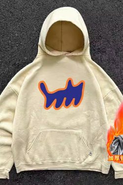 Heavyweight Hooded Sweatshirt with Cartoon Print - 2023 New Style, Loose Fit, Versatile for Students, Casual Streetwear