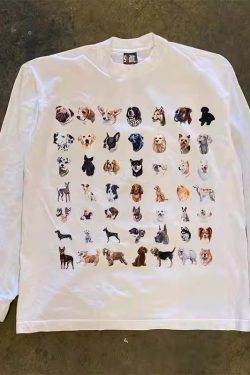 Heavyweight Long Sleeve T-Shirt for Couples - Dog Mobilization Design, 280g, Perfect for Charity Events and Casual Wear